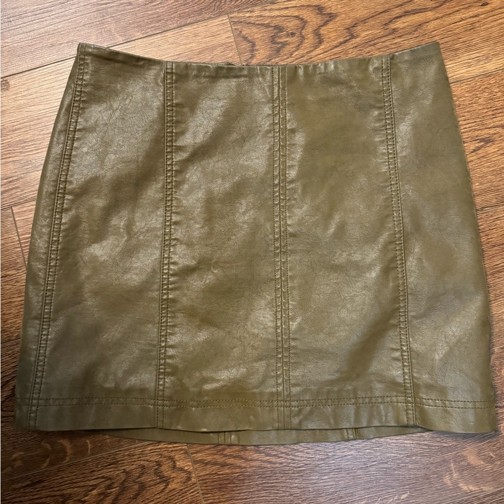 Free people faux leather mini skirt